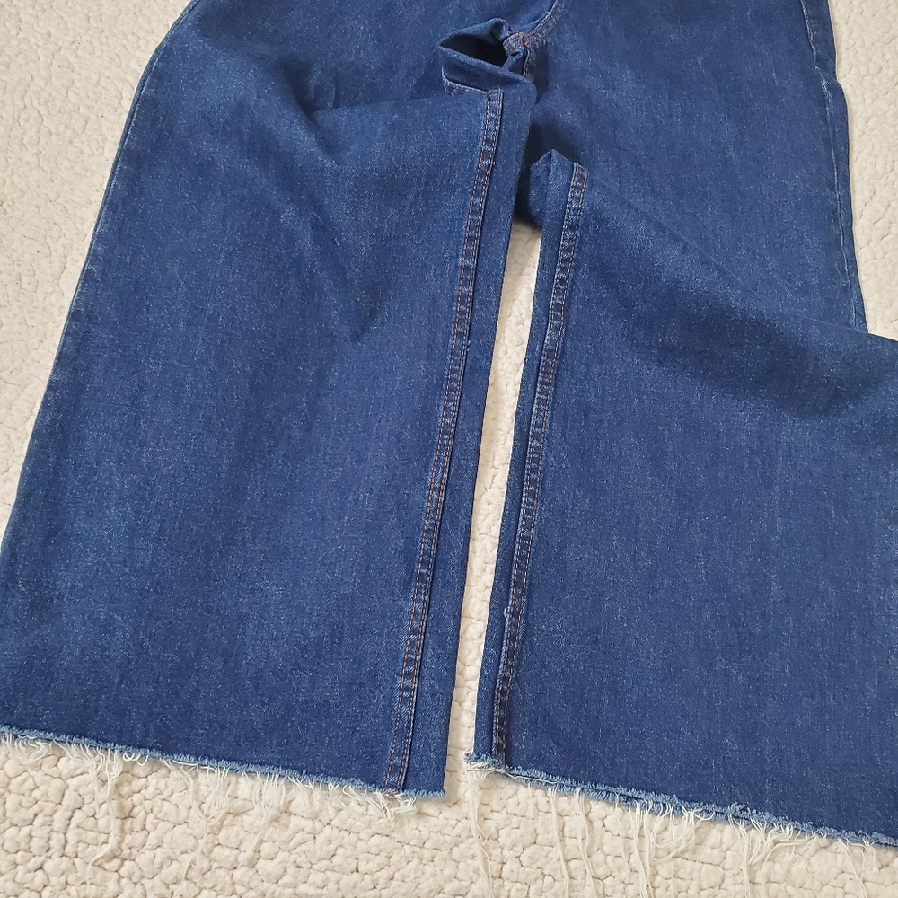 Zara TRF Collection Wide Leg Cropped Jeans Size 2 - Picture 3 of 12